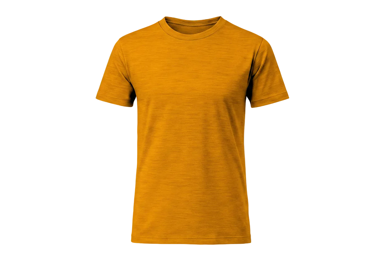 Vaeltaja100 alpacawool t shirt yellow product picture